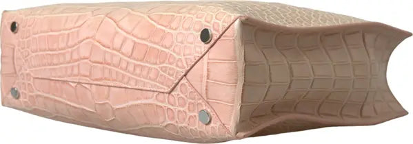 Balenciaga Alligator Leather Chic Pink Tote Bag with cable