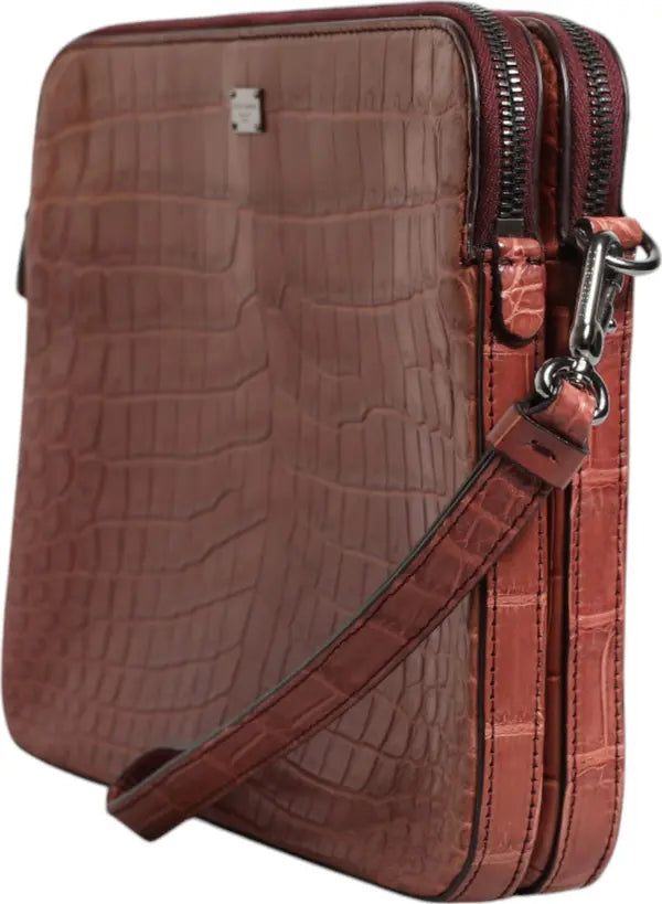 Dolce & Gabbana Croc Leather Briefcase Bag