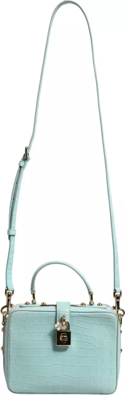 Dolce & Gabbana Mint Green Crocodile Leather Shoulder Bag
