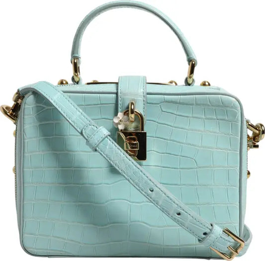 Dolce & Gabbana Mint Green Crocodile Leather Shoulder Bag