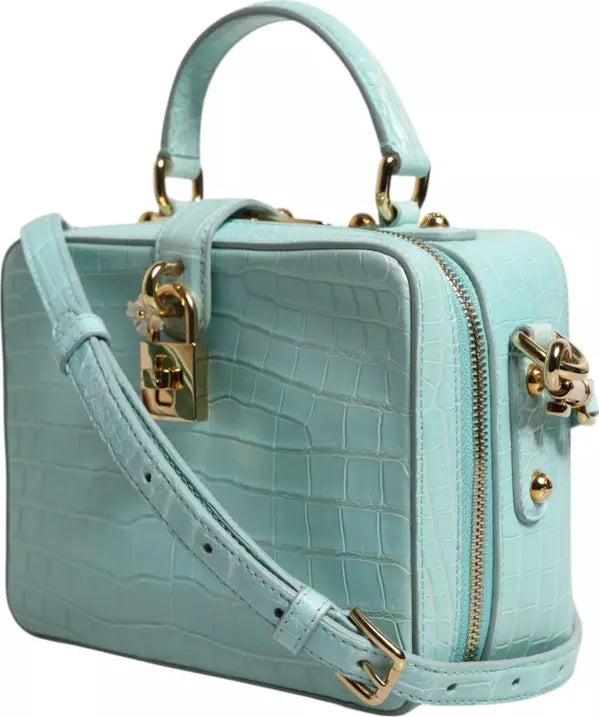 Dolce & Gabbana Mint Green Crocodile Leather Shoulder Bag
