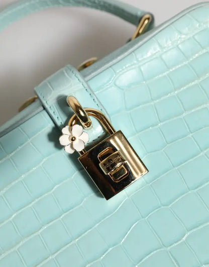 Dolce & Gabbana Mint Green Crocodile Leather Shoulder Bag