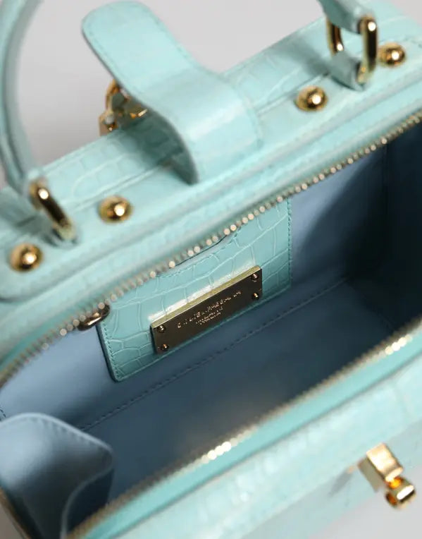 Dolce & Gabbana Mint Green Crocodile Leather Shoulder Bag