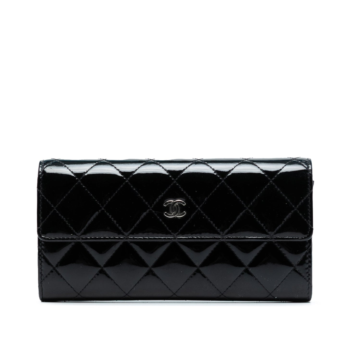 Chanel Large CC Quilted Patent Flap Wallet