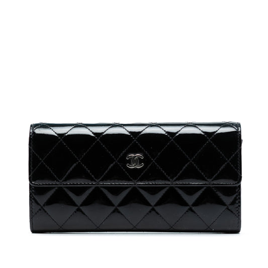Chanel Large CC Quilted Patent Flap Wallet