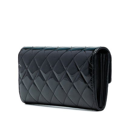 Chanel Large CC Quilted Patent Flap Wallet