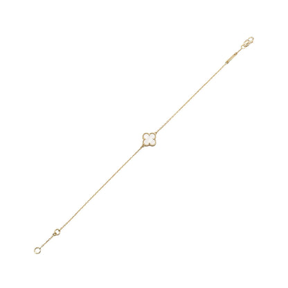 Van Cleef and Arpels 18K Yellow Gold and Mother of Pearl Sweet Alhambra Bracelet