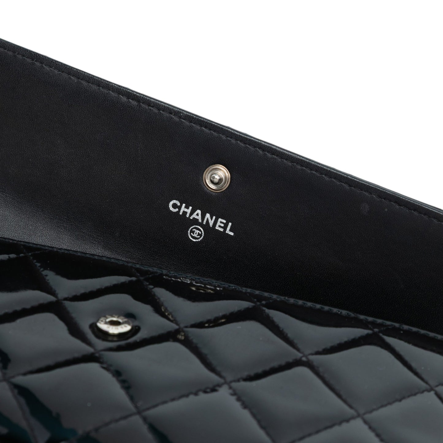 Chanel Large CC Quilted Patent Flap Wallet
